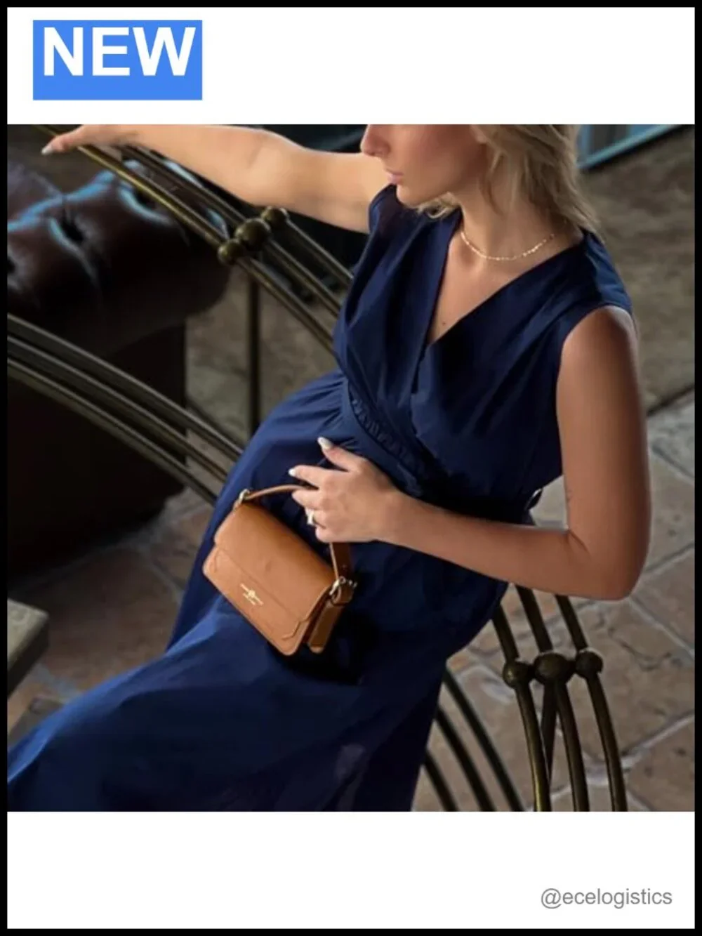 Italian Leather Crossbody Bag with Detachable Chain Strap, Clutch